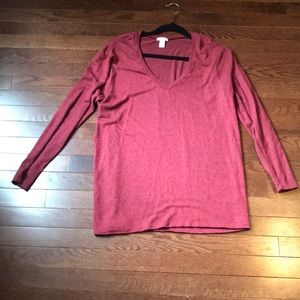 BP Long Sleeve Cozy V Neck Top